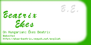 beatrix ekes business card
